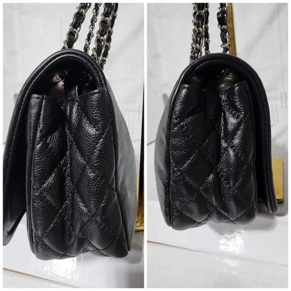Authentic CHANEL Caviar Large Timeless CC Flap Shoulder Bag Black - Picture 9 of 16